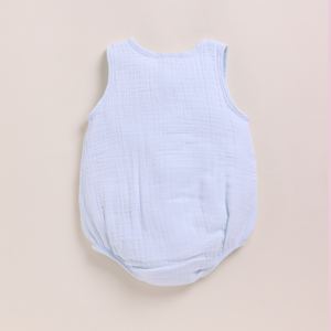 Premium Quality Organic Muslin Bubble Romper Exquisite Baby Clothing in Ice Melt - Product Image 2