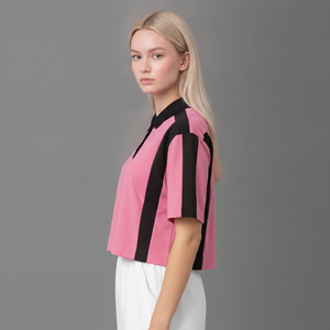 เสื้อโปโลผู้หญิงคุณภาพสูง ระบายอากาศได้ดี แห้งเร็ว ผ้าถัก สวมใส่สบาย สีสันหลากหลาย  โลโก้พิมพ์นูนตามสั่ง สไตล์สตรีทแวร์ - Product Image 6