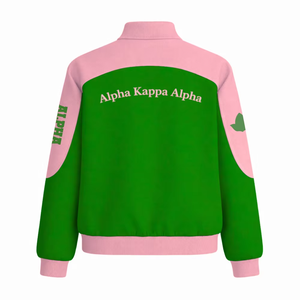 Alpha Kapa Alpha Sorority Cotton Twill Racing Jacket Women's Varsity Baseball Jacket High-Speed Biker Racing Jacket - Product Image 2