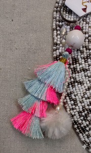 <b>Tassel</b> Bracelet With Beaded Strand And Colorful Fringe Decorative Jewelry Accessory - Product Image 5