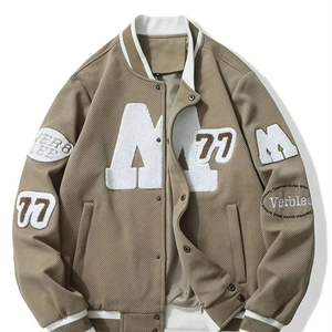 Veste universitaire pour homme, écologique, chauffante, antibactérienne, personnalisable, avec logo sur le devant, col montant, coupe-vent, respirante - Product Image 1
