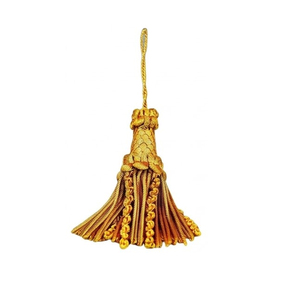 Borlas Decorativas de Oro de Alta Calidad a Bajo Precio, Borlas de Oro de Imitación, Adorno de Flecos 100% Poliéster para Cortinas - Product Image 5