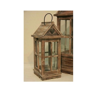 Lanterne à bougie en verre et bois avec poignée en corde, accessoire décoratif vintage pour la maison, le mariage et le jardin - Product Image 6