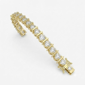 Bracelet tennis moderne en or 10K avec motif barre et diamants ronds, 1,25 ct DE VVS1, diamants de laboratoire en platine, pour cadeau de mariage ou d'anniversaire - Product Image 5