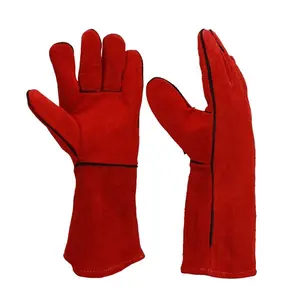 Guantes de Seguridad para Soldadura de Cuero Vacuno Ignífugo para Hombre con Cierre de Tirón, Empaque Personalizado, Venta al Por Mayor 2026 - Product Image 1