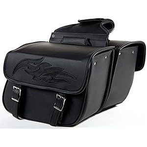 ROYAL SPORTS Sacs de selle de moto en cuir véritable de haute qualité avec garniture en cuir et fermeture à boucle - Product Image 4