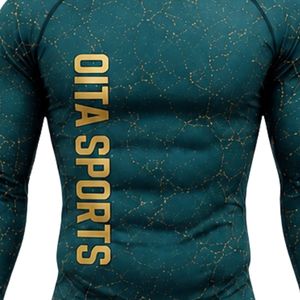 Teal Long Sleeve Compression <b>Shirt</b> Athletic Workout Training Gym Breathable Sublimated Performance Sportswear Custom Activewear - Product Image 5