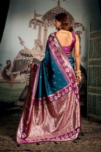 Drape <b>Yourself</b> in Elegance Make Every Moment Royal Indulge in Timeless Grace Saree Silk Nett Fabric Heavy Premium Soft Silk - Product Image 4