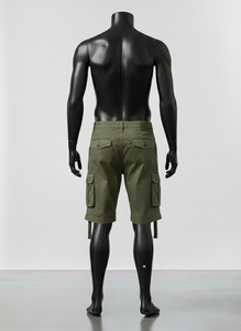 กางเกงขาสั้นคาร์โก้ผู้ชายสำหรับฤดูร้อน กางเกงขาสั้นคาร์โก้ลำลองสไตล์ไฮสตรีทเหนือเข่า ผ้าฝ้าย กางเกงขาสั้นซาฟารีสำหรับผู้ชาย - Product Image 3