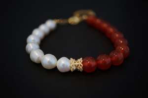 Natural <b>Red</b> Carnelian Baroque Pearl <b>Bracelet</b> Energy Vitality Protection Courage Boost Women Crystal Jewelry Gift - Product Image 4