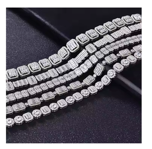 Collar de Moissanita de Alta Claridad con Corte Esmeralda, Colgante Hip Hop Bling, Joyería Unisex - Product Image 5