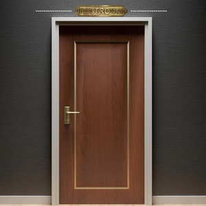 Panneau de porte de toilettes vintage en laiton gravé, décoratif mural, taille et logo personnalisables pour hôtels et bureaux - Product Image 4