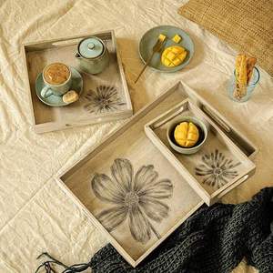 Good Quality Wooden Serving Tray for Dishes <b>Plates</b> Home and Restaurant Use Premium Wooden Tray for <b>Snacks</b> Dessert At Low Price - Product Image 6