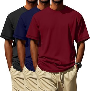 T-shirt classique pour homme en coton uni, col rond, manches courtes, confortable, léger, vêtement décontracté, prix d'usine, vente en gros - Product Image 2