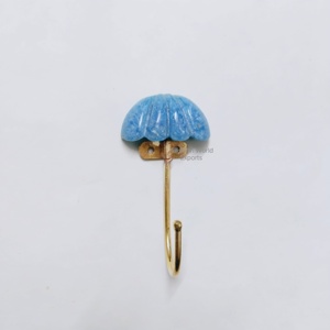 Set of 3 Decorative <b>Wall</b> <b>Hooks</b> with Multicolor Resin Dome Tops and Gold Metal <b>Hooks</b> Stylish <b>Wall</b> <b>Hook</b> Set <b>for</b> Bedroom Bathroom - Product Image 4