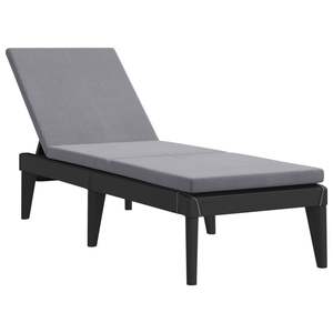 Chaise longue en polypropylène anthracite de taille standard pour la détente en plein air - Product Image 2