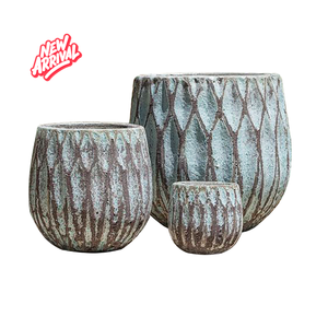 Maceta de cerámica redonda superventas, maceta de flores de jardín esmaltada de Color de Vietnam - Product Image 4