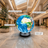 Pantalla LED Esférica para Interiores P1.2 P1.5, Globo de Video de 360 Grados, Esfera para Publicidad en Paredes de Estadios, 8K IP66 Resistente al Agua DE DK KR