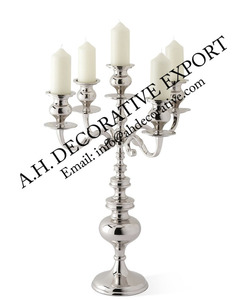 European Style Vintage Brass Finished 5-Light Candelabra Stand Hand-work Elegant Taper <b>Candle</b> Holder for Events Decoration - Product Image 4