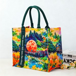 High Quality Customized Printing <b>Women</b> Handbag Souvenir <b>Tote</b> <b>Bag</b> <b>for</b> Daily Shopping Grocery - Product Image 1