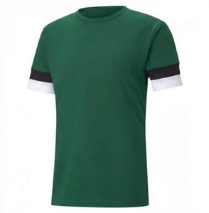 เสื้อยืดคอกลมแขนสั้นสีเขียวสำหรับผู้ชาย สีพื้น ระบายอากาศได้ดี ผลิตจากโพลีเอสเตอร์ ทรงปกติ เหมาะสำหรับทุกฤดูกาล - Product Image 1