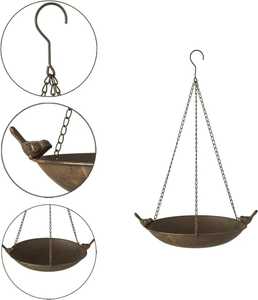 Bol à eau pour oiseaux en verre de 12 pouces, motif plume de paon, peint à la main, mangeoire et abreuvoir pour oiseaux sauvages, décoration de jardin extérieur - Product Image 5