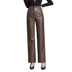 Nuevos Pantalones de Invierno para Hombre, de Cuero, Cintura Alta/Media, Pierna Ancha, Impermeables, Transpirables, Resistentes, Modernos, de Lona - Product Image 1