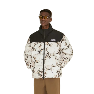 Manteau d'hiver matelassé à col montant avec logo personnalisé imprimé sur toute la surface, sans capuche, OEM ODM, broderie, streetwear, unisexe, chaud pour enfants - Product Image 3