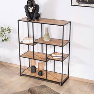 Estante cuadrado grande Vandana Royal Vision con un diseño moderno y elegante en madera de acacia y metal negro Urban Metal - Product Image 3