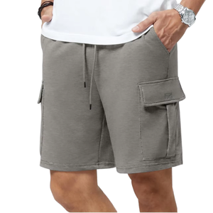 Pantalones Cortos Elásticos para Hombre, de Algodón/Poliéster, con Cordón Ajustable, Bolsillos Tipo Cargo, Largura hasta la Rodilla, Secado Rápido, para Uso Diario - Product Image 5