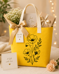 AMANI Yellow Jute Tote <b>Bag</b> with Screen Printed Pattern <b>Medium</b> <b>Size</b> Hand Length Handle for Beach & Daily Use - Product Image 6