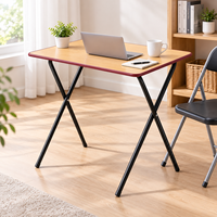 Bureau d'école avec structure en acier, table d'étude avec plateau en bois, mobilier de classe robuste