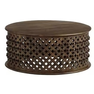 Table basse ronde grise à piétement en laiton, best-seller, pour un salon luxueux, décoration de meubles, table basse. - Product Image 6