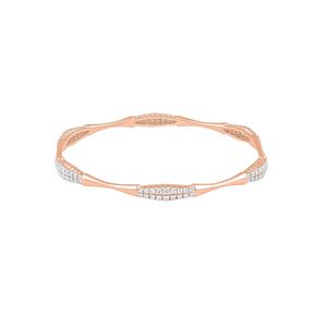 Brazalete de Oro Rosa de 14K con Diamantes Cultivados en Laboratorio, Diseño Multi-estación - Product Image 2