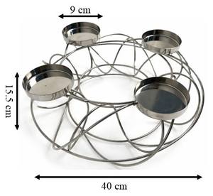 Porte-bougie décoratif en acier inoxydable avec finition polie pour centre de table d'hôtel et de restaurant - Product Image 4