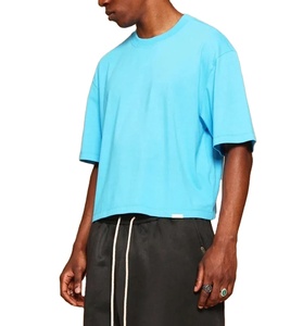 T-shirt vierge en coton tricoté respirant de qualité supérieure, coupe régulière, épaules tombantes, 300 grammes, 100 % coton, pour streetwear, collection 2025 - Product Image 6