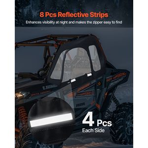 ประตูด้านบนสำหรับห้องโดยสารรถ Polaris RZR XP 1000/XP Turbo 2014-2023 UTV ป้องกันลม พร้อมซิปแบบอัพเกรด - Product Image 6