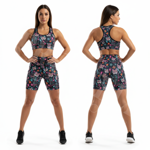 Shorts de yoga personnalisés OEM, style unique, imprimés, pour fitness, gym, effet push-up, contrôle du ventre, extensibles, pour entraînement, course et sport - Product Image 3