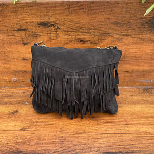 2024 mode femmes fronde sac à bandoulière dames de haute qualité daim cuir frange petit sac à bandoulière dames gland sac à main sac à main - Product Image 2