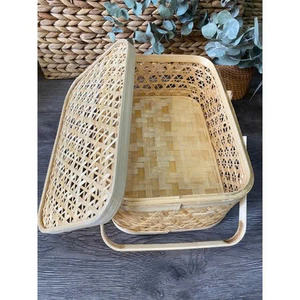 Paniers de rangement artisanaux de haute qualité 2026, tissés en bambou naturel écologique, personnalisables et polyvalents comme boîtes cadeaux - Product Image 2