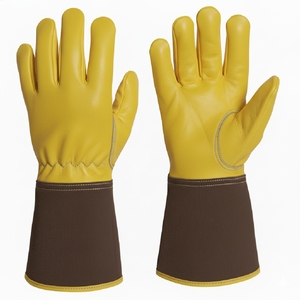 High Quality Leather Welding <b>Gloves</b> Heat Resistant Long Cuff <b>Gloves</b> for Welding Safety and Protection - Product Image 2