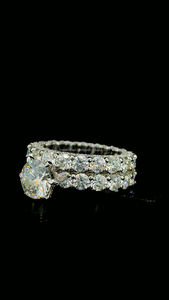 ชุดแหวนเพชรโมอิส3ct าไนต์ทรงกลมเจียระไนแหวนแต่งงานของเจ้าสาวชุด S925เงินเครื่องประดับแหวนหมั้นแหวนเพชร - Product Image 3