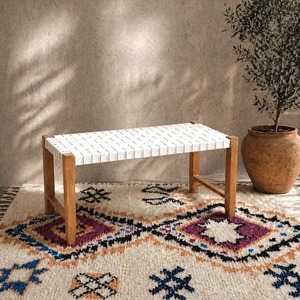 Rustic Handmade Acacia Wood <b>Bench</b> Hallway Entryway Sofa <b>Table</b> Durable Natural Seating For Living Room Bedroom Office Farmhouse - Product Image 3