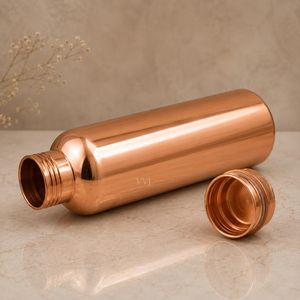 Pure Copper Handmade Ayurvedic Hydration Flask Leakproof Reusable Portable Anti-corrosion Coating Business Gift 1000ml Screw-On - Product Image 3