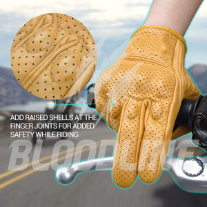Breathable black leather motorcycle Four seasons sporty cycling mittens Unlined sporty black cycling <b>gloves</b> - Product Image 5