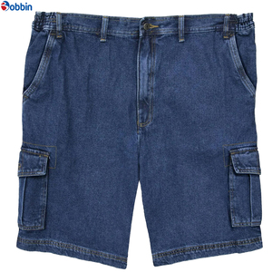 Pantalones Cortos de Mezclilla Cargo Utilitarios de 6 Bolsillos, Estilo Hip Hop Urbano, Vintage, Casual, Personalizados, para Hombre, Cintura Alta, Pierna Recta, Transpirables - Product Image 1