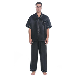 Ensemble de pyjamas en satin de luxe pour hommes, manches longues, boutons, vêtements de nuit pour hommes, respirant, collection printemps-été - Product Image 6