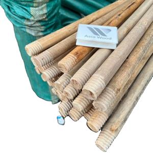 Manche à balai en bois naturel avec tête en PVC, écologique, longueur 70-120 cm, diamètre 2,2 cm, pour usage domestique, nettoyage des sols et des toilettes en verre - Product Image 1