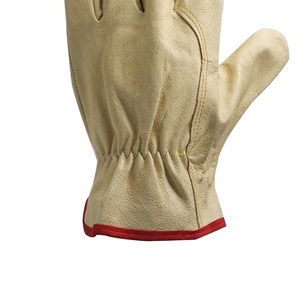 Gants de sécurité en cuir de porc et de chèvre, gants de travail protecteurs pour conducteurs avec manchette élastique et dos en coton - Product Image 3