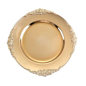 Assiette de service ronde classique en métal avec finition électro-plaquée or pour la restauration, les restaurants, les hôtels et les occasions spéciales - Product Image 4